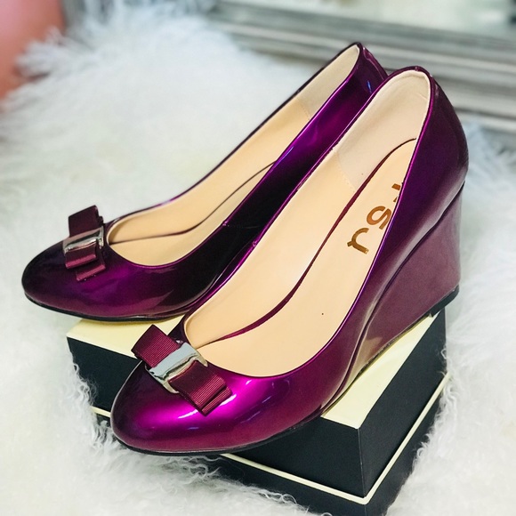 FSJ Shoes - SOLD❣️wedge Sandals High Heels with bow